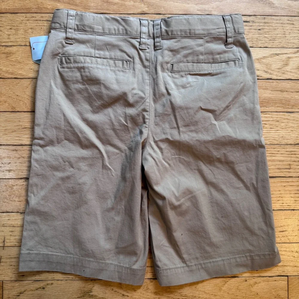Cat & Jack Boys Khaki School Uniform Shorts Stretch Adjustable Waist Tan Size 10